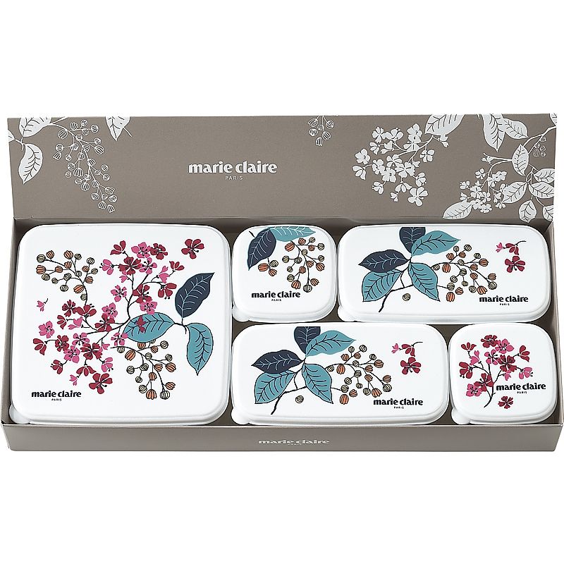 ( マリ・クレール / フレンチライラック ) シール容器5点セット