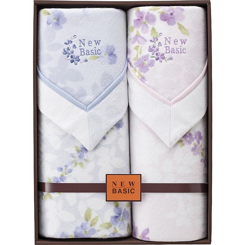 ( ニューベーシック ) 四方額付き綿毛布(毛羽部分)2P