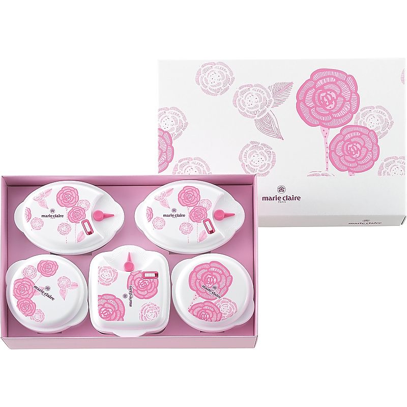 ( マリ・クレール / ローズブルーミング ) 電子レンジ容器5点セット ( 662-4485p )
