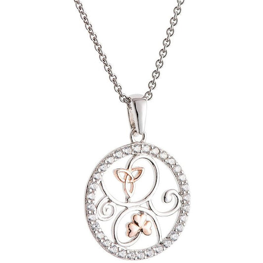 ( エインズレイ / ゴルウェイ ) トリニティノット＆シャムロック ペンダント ( 662-4901p )