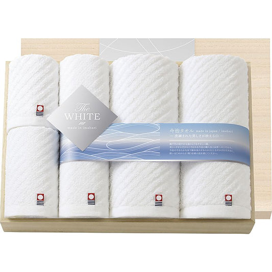 ( 今治 / ザ ホワイト ) 日本製 タオルセット（木箱入） ( 662-5298p )