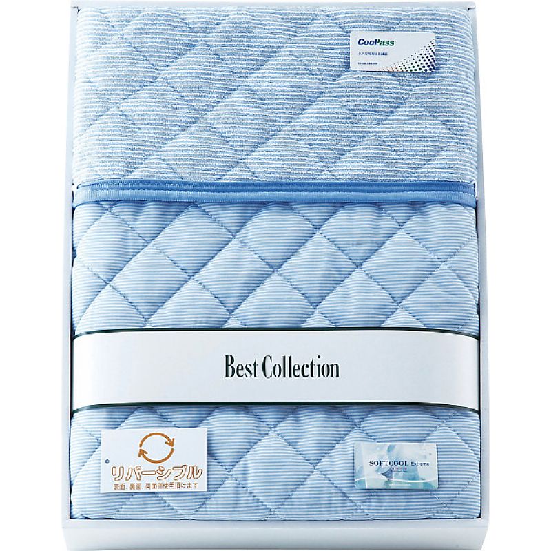 涼感＆吸水速乾リバーシブル敷パット ( ブルー ) ( 662-5583p )