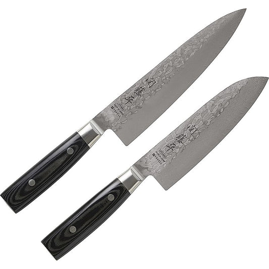 ( 関藤平 ) 37層ダマスカス鋼 包丁2本組セット（三徳包丁・シェフナイフ） ( 662-6176p )