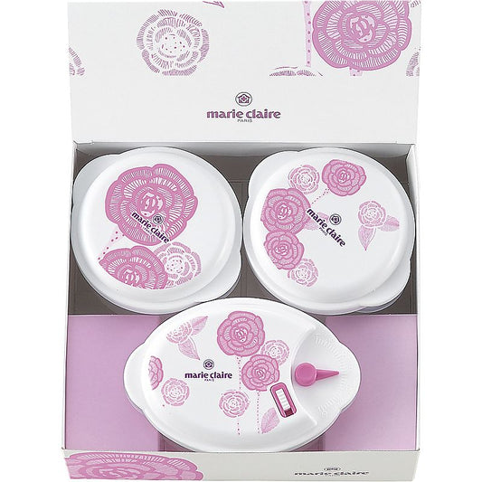 ( マリ・クレール / ローズブルーミング ) 電子レンジ容器3点セット ( 662-6225p )