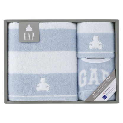 ( ベビー GAP / ボーダーベア ) タオルセット ( ブルー ) ( 662-6457p )