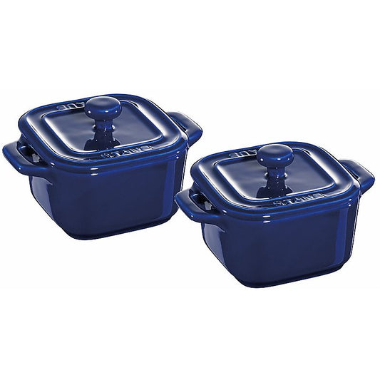 ストウブ スクエアココットペアセット ブルー 662-6535p