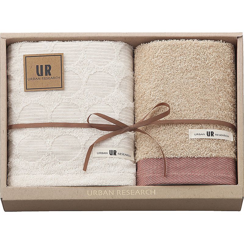アーバンリサーチ フェイスタオル＆ウォッシュタオル レッド 662-6744p