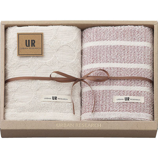 アーバンリサーチ フェイスタオル2P レッド 662-6746p