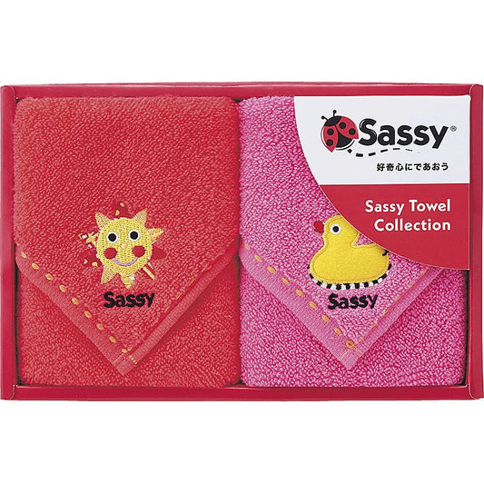 サッシー ミニタオル2P レッド＆ピンク 662-6771p