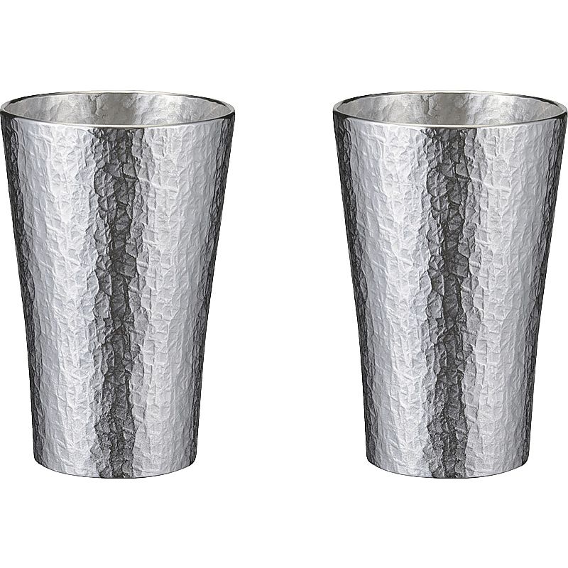 本錫タンブラー225ml 六花(りっか)中ペア 662-6943p