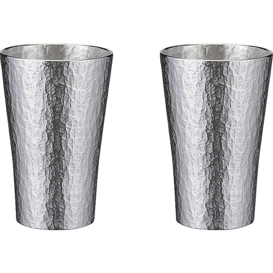 本錫タンブラー225ml 六花(りっか)中ペア 662-6943p