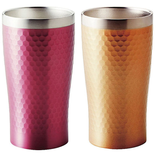リュクス ペアメタルサーモタンブラー340ml ピンク＆ゴールド 662-6955p