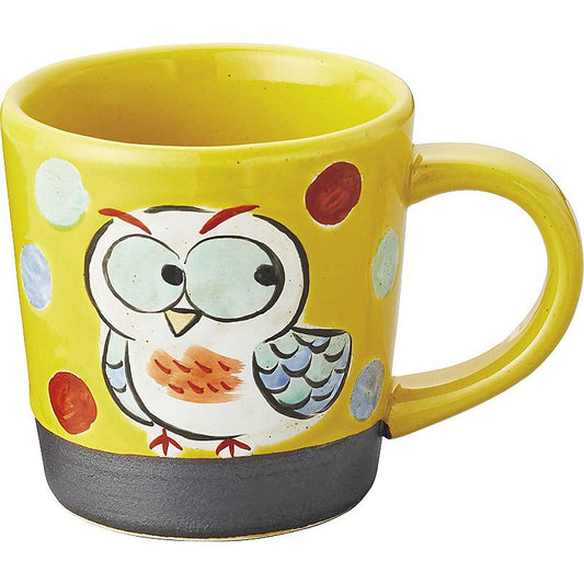 ※納期30日程度 夕立窯 夕立窯のなかまたち マグカップ 黄色ふくろう 662-7008p