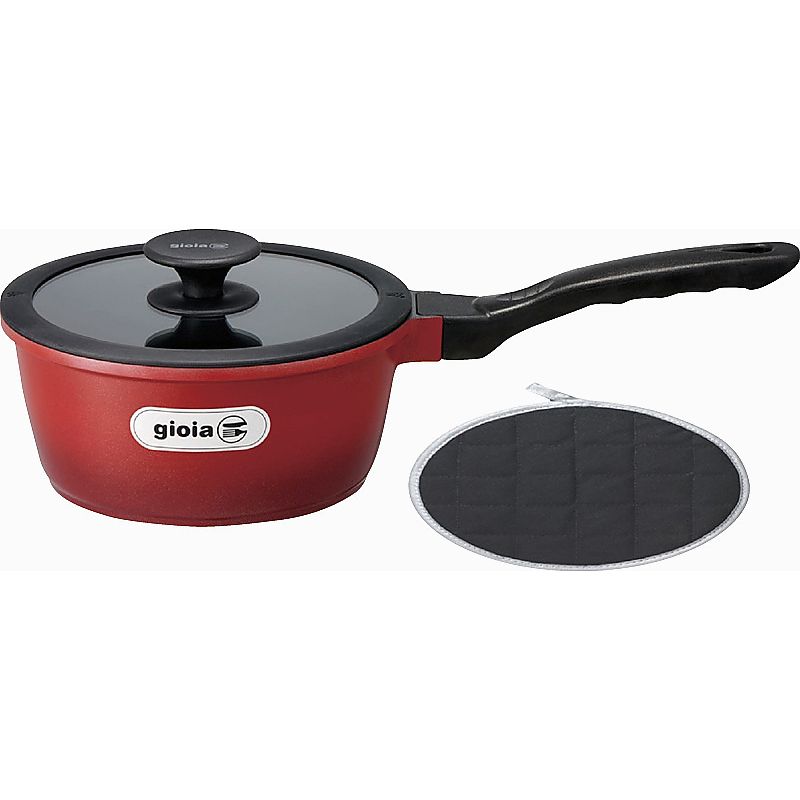 ジョイア ソースパン18cm鍋敷き付 RE レッド 662-7044p
