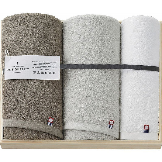 今治 ONE QUALITY フェイスタオル2P＆ウォッシュタオル 662-7138p