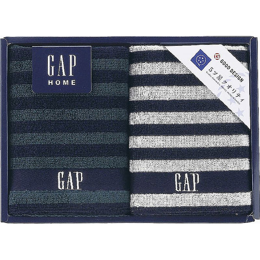 GAP HOME NEW ボーダーギフト ウォッシュタオル2P 662-7283p