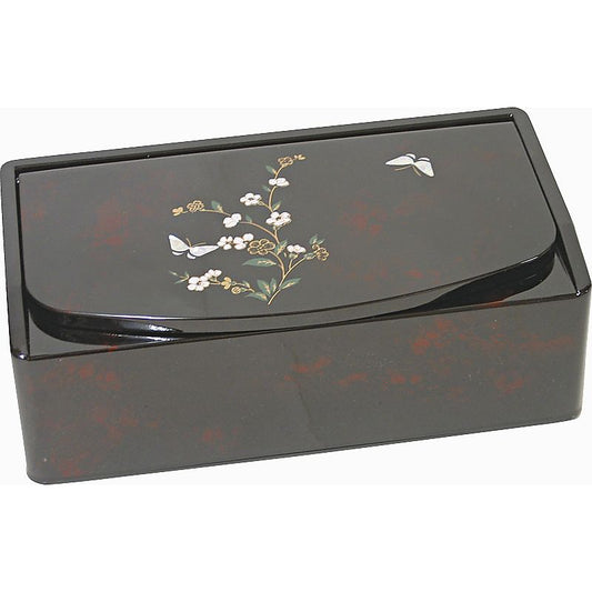 ルビー蝶 ティッシュボックス 鏡付 662-7423p