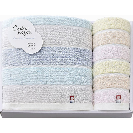 今治 カラーレイズ バスタオル＆ウォッシュタオル 662-7448p