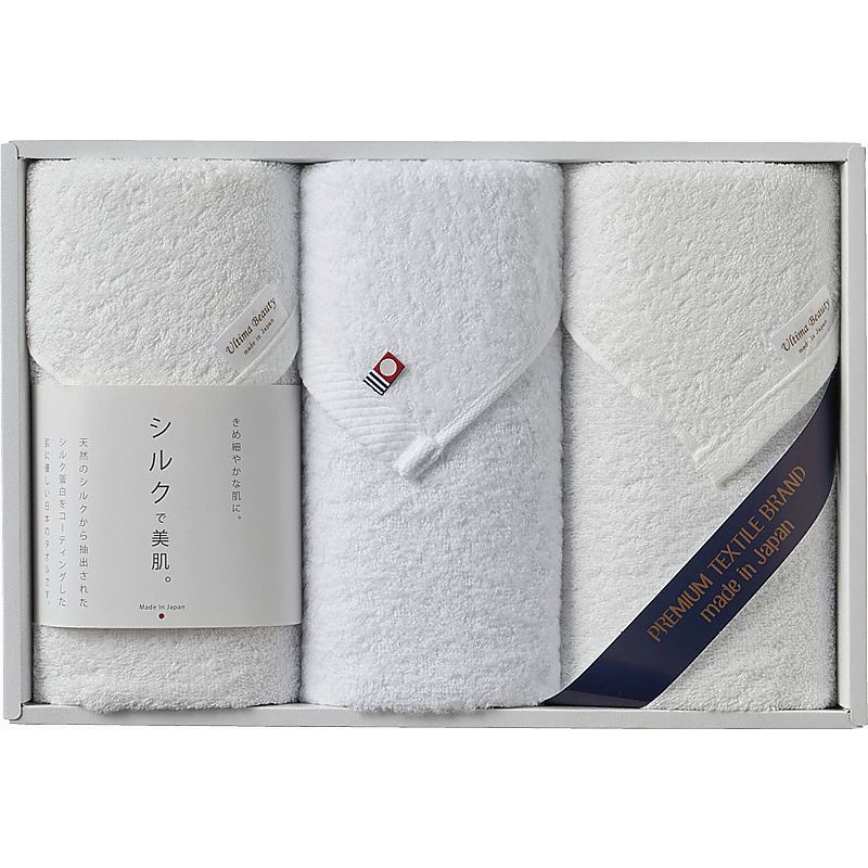 シルクプロテイン加工＆今治起毛 プレミアムタオルセット 662-7485p