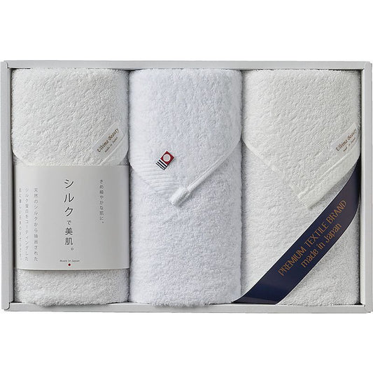 シルクプロテイン加工＆今治起毛 プレミアムタオルセット 662-7485p