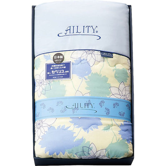 AILITY 東レ抗菌防臭わた（セベリス）入り 肌掛ふとん ブルー 662-7630p