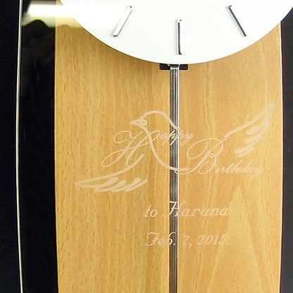 TICKAWAY ティックアウェイ | スタンダード電波時計 振り子 ナチュラル | 名入れ メッセージ 名前入り