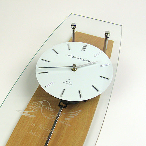 TICKAWAY ティックアウェイ | スタンダード電波時計 振り子 ナチュラル | 名入れ メッセージ 名前入り