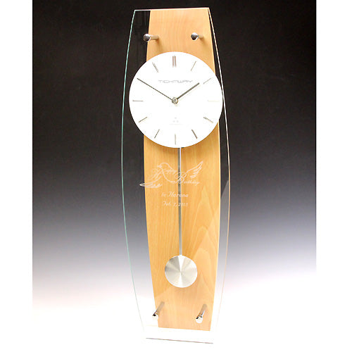 TICKAWAY ティックアウェイ | スタンダード電波時計 振り子 ナチュラル | 名入れ メッセージ 名前入り