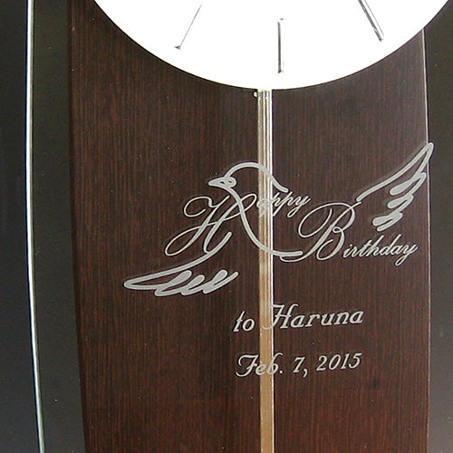 TICKAWAY ティックアウェイ | スタンダード電波時計 振り子 ダークブラウン | 名入れ メッセージ 名前入り