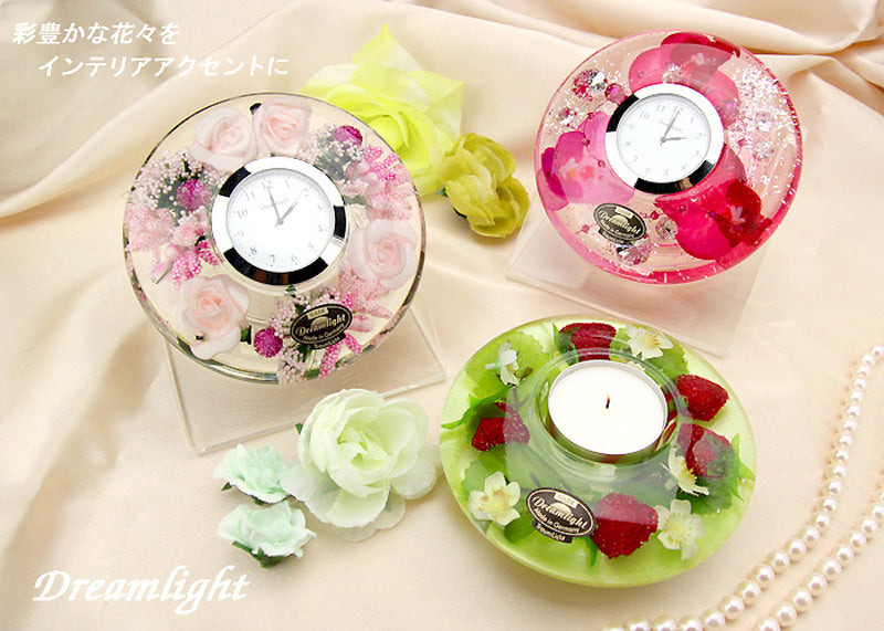 Dreamlight ドリームクロック スタンド キャンドル付き | オーキッドダイアモンド | ネーム入り