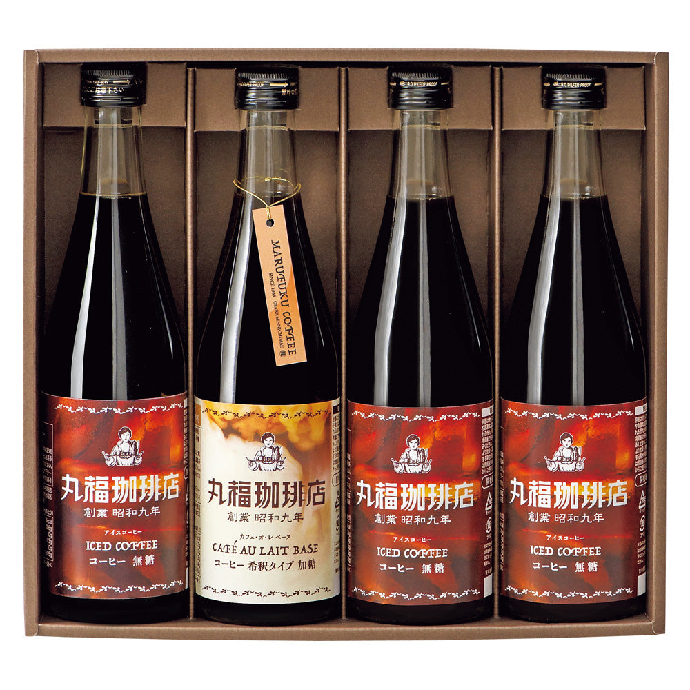丸福珈琲店 創業昭和九年 アイスコーヒーセット 4本
