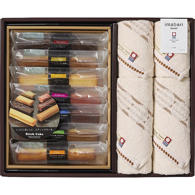 ( 今治タオル＆スイーツ ) グリーンモードエコドットタオル＆スティックケーキギフト