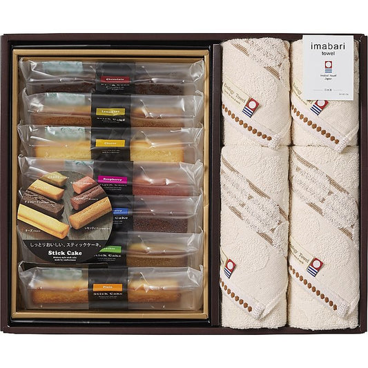 ( 今治タオル＆スイーツ ) グリーンモードエコドットタオル＆スティックケーキギフト
