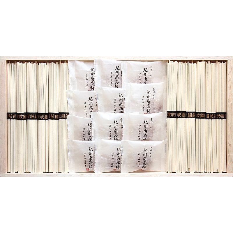 紀州南高梅・讃岐うどん詰合せ(木箱入)
