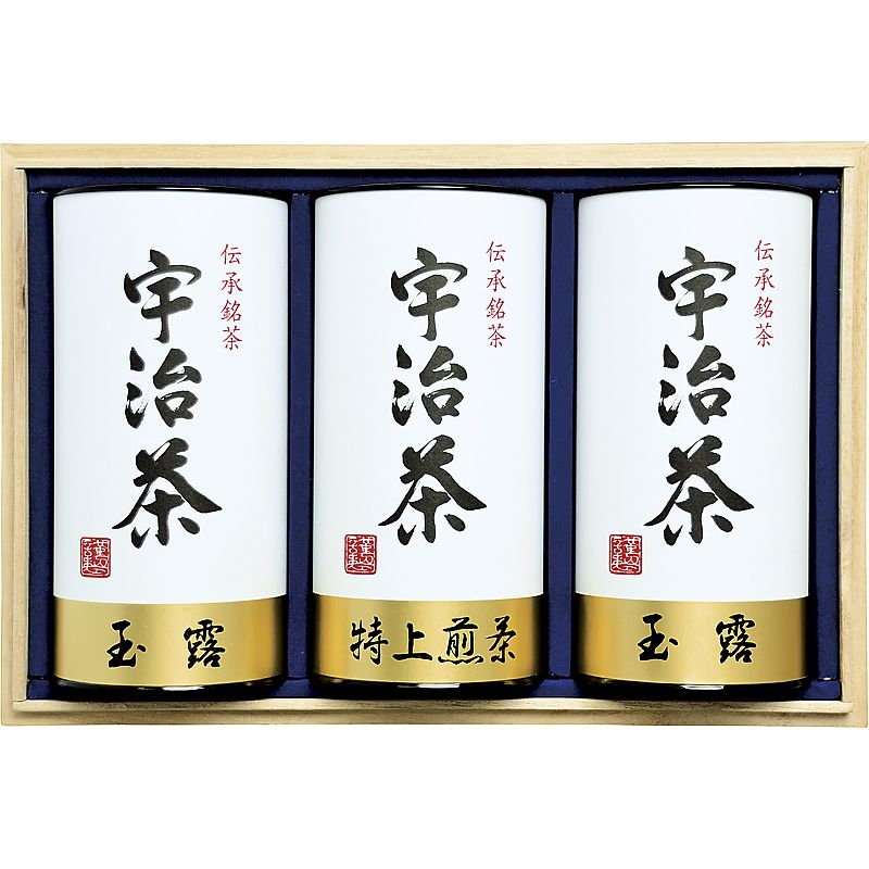 宇治茶詰合せ(伝承銘茶)木箱入 ( 702-0396p )
