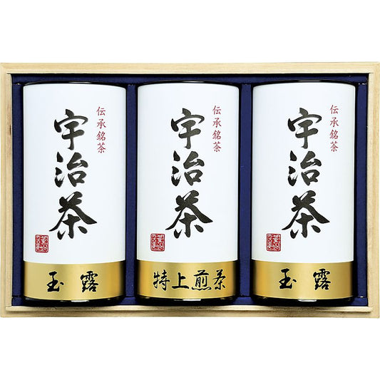 宇治茶詰合せ(伝承銘茶)木箱入 ( 702-0396p )