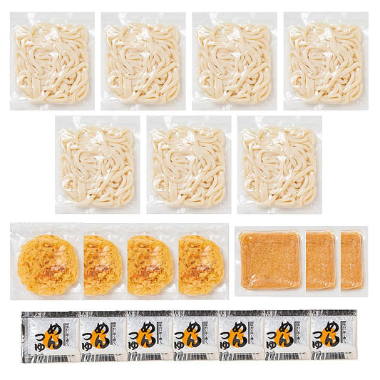 さぬき 讃岐ゆでうどんきつね・天ぷら 7食セット 産地直送 お取り寄せグルメ 702-1593p