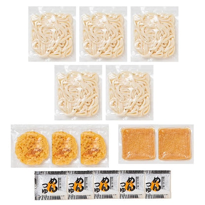 香川県 讃岐ゆでうどんきつね・天ぷら ５食セット 産地直送 お取り寄せグルメ 702-1743p