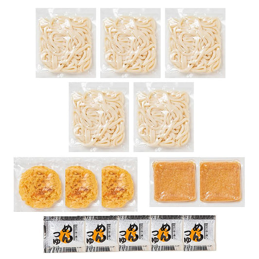 香川県 讃岐ゆでうどんきつね・天ぷら ５食セット 産地直送 お取り寄せグルメ 702-1743p