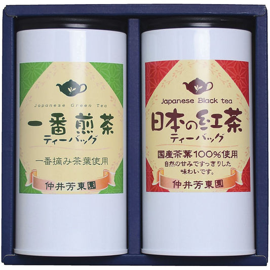 仲井芳東園 鹿児島紅茶と豊味緑茶ティーバッグ詰合せ 702-2104p