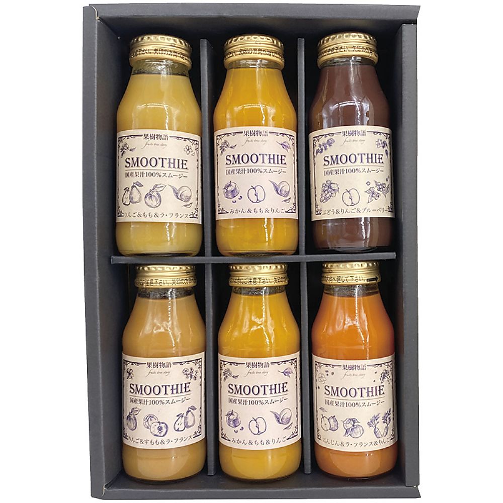 果樹物語 国産果汁のフルーツスムージー6本セット 702-2150p